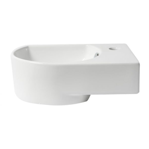 Product Image and Link for Small Sink – 16 inch Small Wall Mounted Ceramic Sink with Faucet Hole – ALFI brand ABC119 White