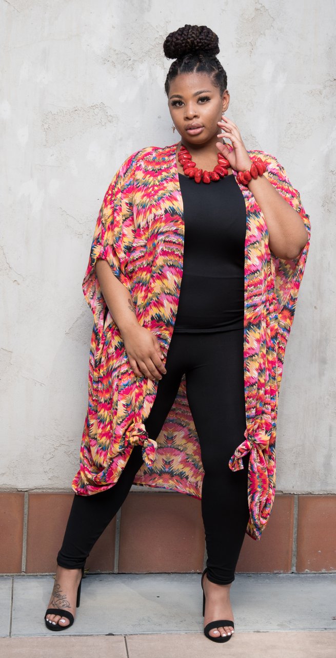 Plus Size Red/Yellow/Green/Blue Burst 