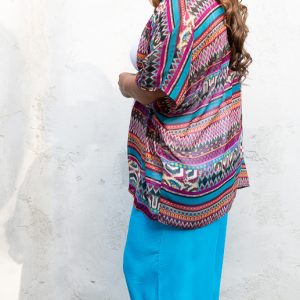 Product Image and Link for Plus Size Purple/Teal Print Kimono Jacket