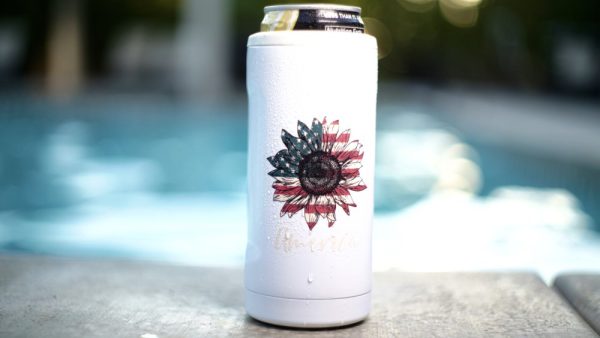 Product Image: American Flag Sunflower Slim Can Cooler