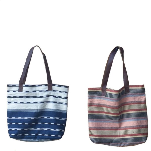 Product Image and Link for 🄻 🄰 🄶 🄾 Collection: Cotton Totes With Leather Handles