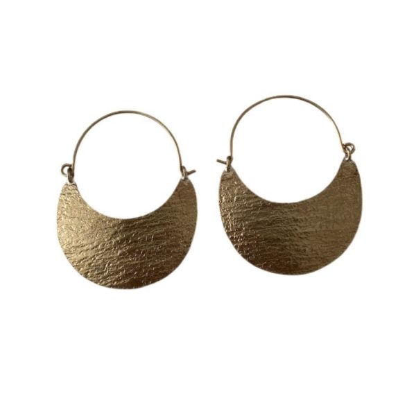 Product Image and Link for Verona Stamped Brass Crescent Earrings