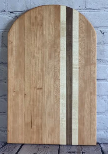 Product Image and Link for Cedar Chopping Board with Decorative Stripe – Custom Engraving Available