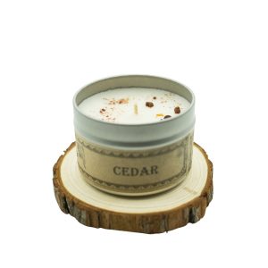 Product Image and Link for CEDAR 4OZ BOTANICAL CANDLE TRAVEL TIN by Wax Apothecary