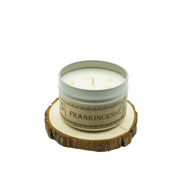 Product Image and Link for FRANKINCENSE 4OZ BOTANICAL CANDLE TRAVEL TIN by Wax Apothecary