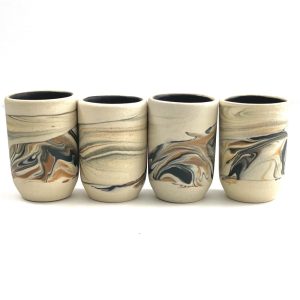 California Shop Small Swirled Ceramic Mezcal Cups (Set of 2)