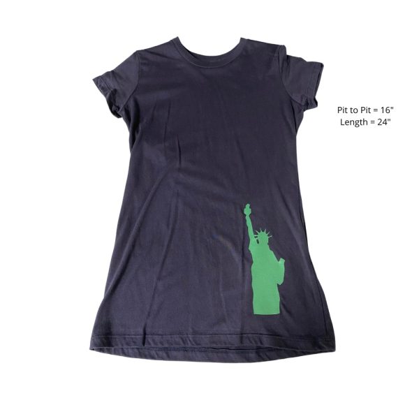 California Shop Small Girls’ Tunic Cotton Dress Navy Statue of Liberty NYC