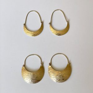 California Shop Small Verona Stamped Brass Crescent Earrings