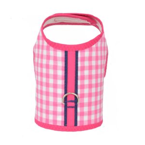 California Shop Small Hot Pink and White Check Dog Vest Harness
