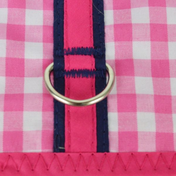 California Shop Small Hot Pink and White Check Dog Vest Harness