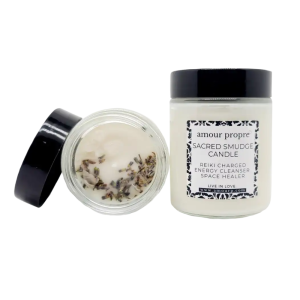 Product Image and Link for SMUDGE: Organic Aromatherapy Soy Candle with Lavender, Clary Sage & Palo Santo Essential Oils