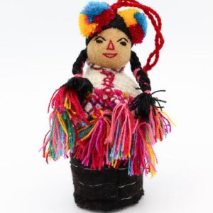 Product Image and Link for Handmade Wool Mexican Doll Ornament