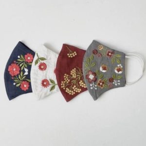 California Shop Small 4 Pack Embroidered Floral Face Masks