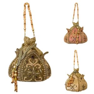 Product Image: Beaded Lotus Potli Bag