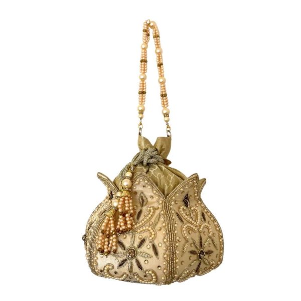 Product Image and Link for Beaded Lotus Potli Bag