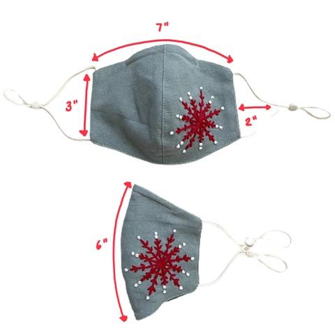 Product Image and Link for Hand Embroidered Snowflake Face Mask