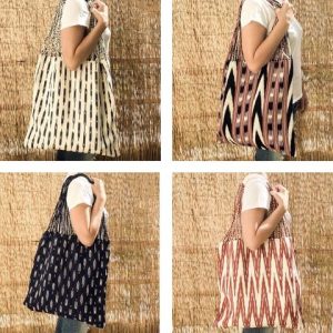 Product Image and Link for Oversized Ikat Hammock Bag With Braided Handles
