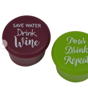 Product Image and Link for Wine Bottle Saver Caps With Funny Sayings