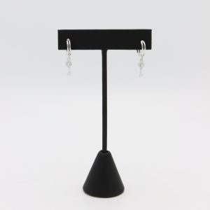 Product Image: Silver Huggie Hoop Earrings With Key Charm