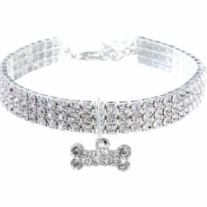 Product Image and Link for Clear Crystal Dog Necklace