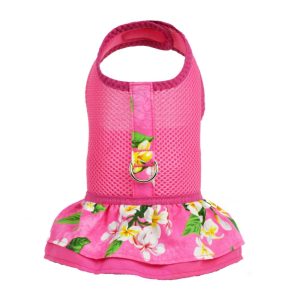 Product Image and Link for Fuchsia Hawaiian Ruffled Dog Harness