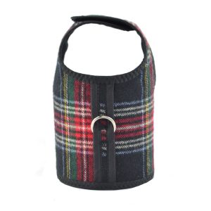 Product Image and Link for Black & Red Plaid Brushed Cotton Dog Cat Vest Harness