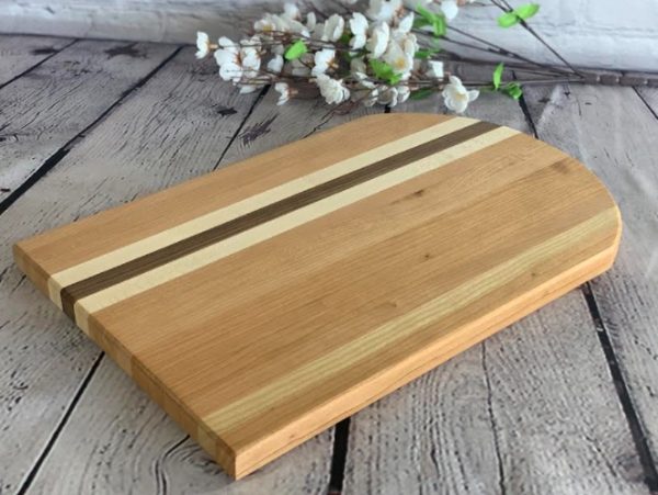 Product Image and Link for Cedar Chopping Board with Decorative Stripe – Custom Engraving Available