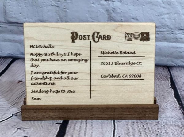 California Shop Small Customized Wooden Postcard