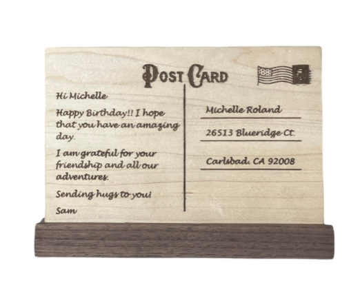 California Shop Small Customized Wooden Postcard