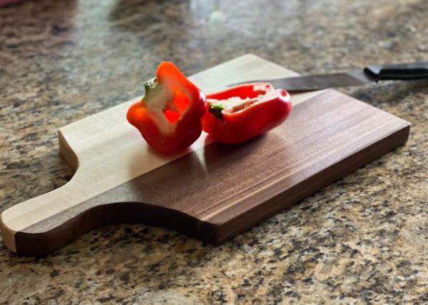 Product Image and Link for Walnut and Maple Chopping Board – Customized Engraving Available