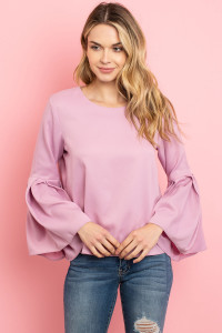 California Shop Small Bell Sleeves Lilac Top