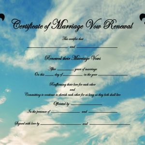 Product Image and Link for Certificate of Marriage Vow Renewal