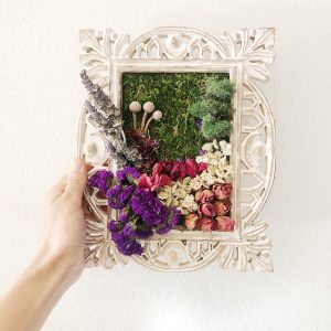 California Shop Small Handmade Dried Flowers & Moss Art Framed Arrangement