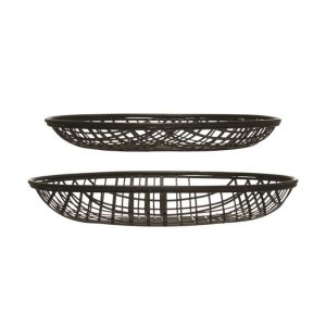 California Shop Small Decorative Metal Wire Baskets, Black, Set Of 2