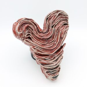 California Shop Small Red Ribbon Ceramic Heart | Ceramic Wall Hanging