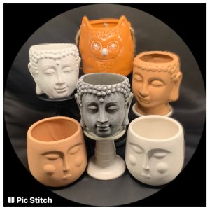 California Shop Small FACE Pots/Planters (Sizes 3 – 6 Inch) for Succulents, Cactus, Flowers and Small Plants