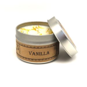 Product Image and Link for VANILLA 4OZ BOTANICAL CANDLE TRAVEL TIN by Wax Apothecary