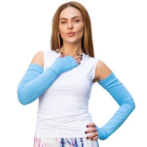 Product Image and Link for Full Length Arm Sleeves – Light Blue
