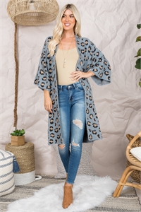 California Shop Small Gray Leopard Kimono