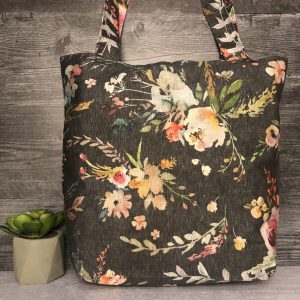 California Shop Small Watercolor Meadow Floral Large Tote Bag