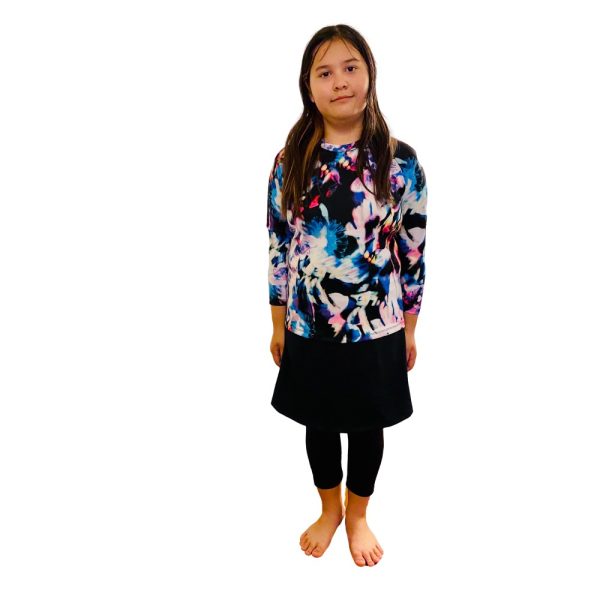 California Shop Small Girls Skirted Leggings for Play or Swim – Black