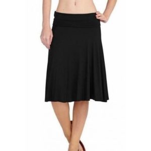 California Shop Small Fold Over A-Line Skirt – Black
