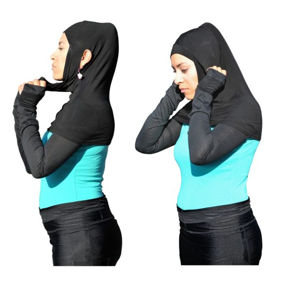 California Shop Small Innovative Hijab with Hidden Pocket – All black