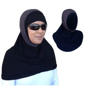 Product Image and Link for Innovative Hijab with Hidden Pocket – Black & Gray
