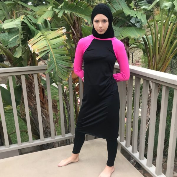 Product Image: Modest Swimwear for Women – Black & Pink