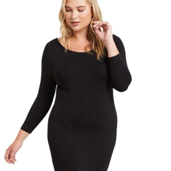 California Shop Small Slimming Silhouette Lined Black Dress