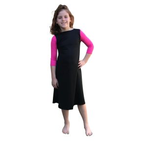 Product Image and Link for Girls Swim Dress Black & Pink