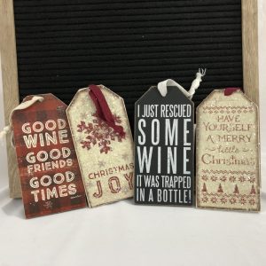 California Shop Small 4 Wood Tags For Wine Bottle, Ornament & Decor