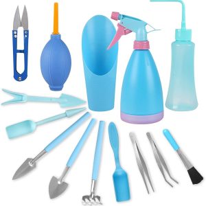 Product Image and Link for Blue 14 piece Mini Garden Tools Set