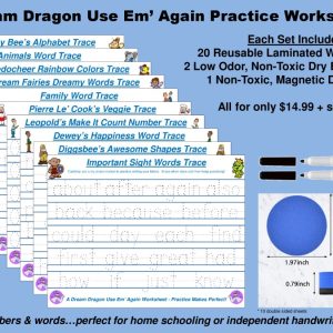 California Shop Small Dream Dragon Use Em’ Again Practice Worksheets